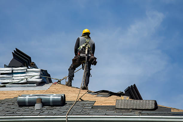 Professional Gutter Installation technician working in Shelton, WA